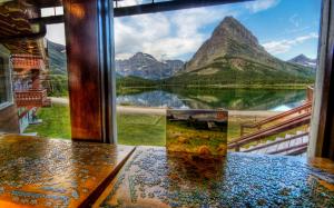 Nature, Landscape, Hill, Lake, Reflection, Puzzles wallpaper thumb