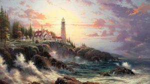 Lighthouse By Thomas Kinkade wallpaper thumb