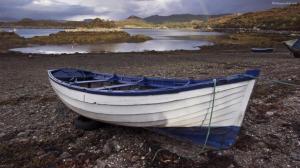 Boat On Shore In A Scotl Bay wallpaper thumb