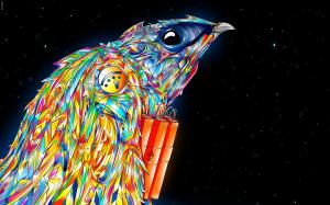 Vector Colorful bird wallpaper thumb