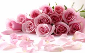 Romantic bouquet of pink roses wallpaper thumb
