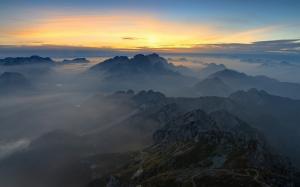 Nature, Landscape, Mountain, Sunrise, Mist, Summit, Sky, Infinity wallpaper thumb