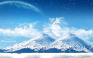 Dream world beautiful snow-capped mountains wallpaper thumb
