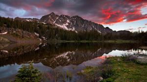 A View Of A Crater Lakes Sunset wallpaper thumb