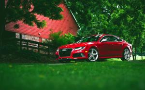 Audi RS7 red car front view wallpaper thumb