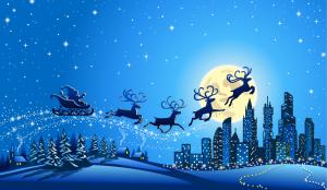 Holidays Christmas Deer Vector Graphics Moon wallpaper thumb