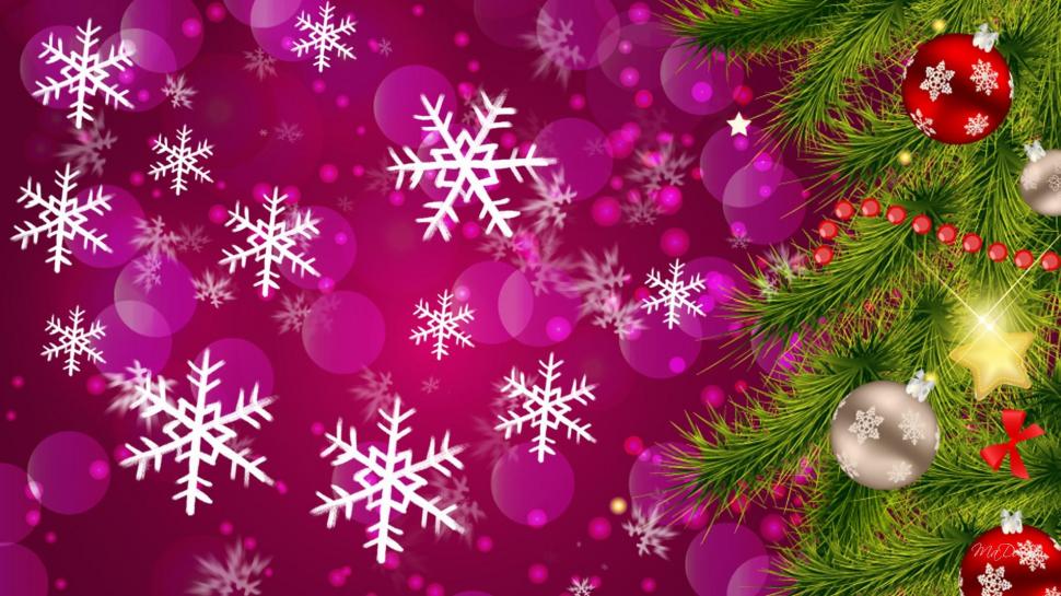 A Sparkle Of Snowflakes wallpaper,decorations HD wallpaper,snowflakes HD wallpaper,balls HD wallpaper,christmas HD wallpaper,bright HD wallpaper,tree HD wallpaper,feliz navidad HD wallpaper,sparkle HD wallpaper,spruce HD wallpaper,pink HD wallpaper,1920x1080 wallpaper