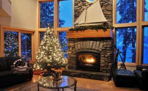new year, christmas, tree, fireplace, gift, box wallpaper thumb