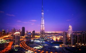 Burj Khalifa, Architecture, High Building, City, City View, Cars, Light, Night wallpaper thumb