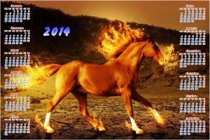 Christmas Horses Calendar 2014 Animals wallpaper thumb