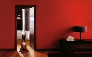 Cool Style Red Room and Dog wallpaper thumb