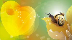 Snail in love graphic wallpaper thumb