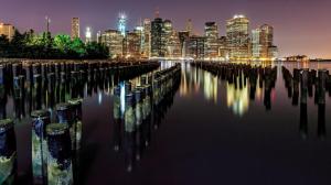 East River Pylons In New York City wallpaper thumb