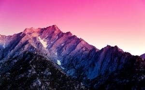 Mountains, purple sky, dusk wallpaper thumb
