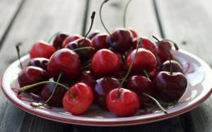 One dish food, red cherry, fruit wallpaper thumb