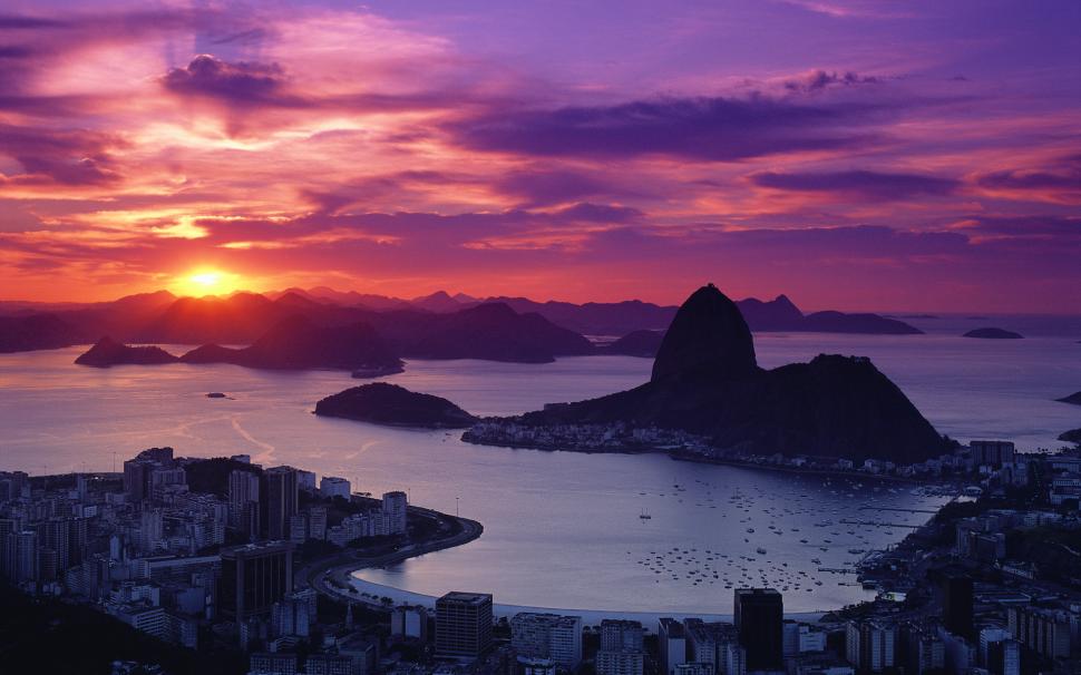Rio De Janeiro Brazil Sunset wallpaper,sunset HD wallpaper,janeiro HD wallpaper,brazil HD wallpaper,travel & world HD wallpaper,1920x1200 wallpaper