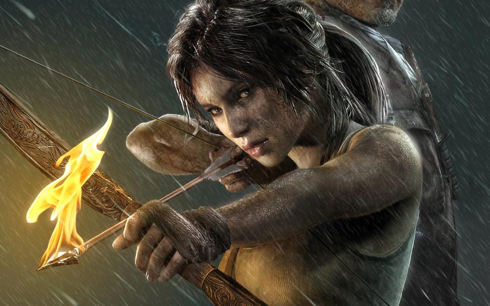 Lara Croft Tomb Raider wallpaper,lara croft HD wallpaper,fire arch HD wallpaper,fire arrows HD wallpaper,2560x1600 wallpaper