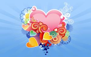 Love heart-shaped blue background wallpaper thumb