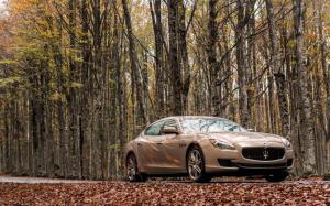 Maserati Ghibli, Car, Forest, Fall, Leaves wallpaper thumb
