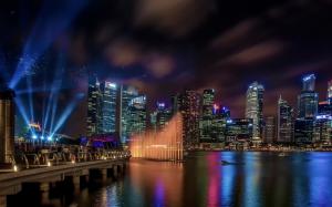 Marina Bay Sands, Singapore, buildings, lights wallpaper thumb