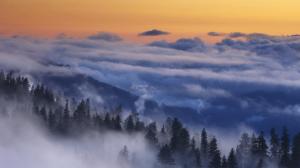 Clouds Over Forests At Sunset wallpaper thumb