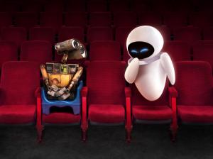 Wall E and EVE in Theater HD wallpaper thumb