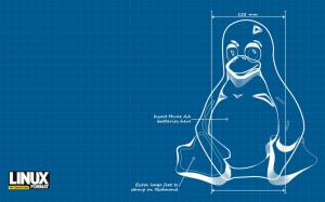 Tux blueprint Linux wallpaper thumb