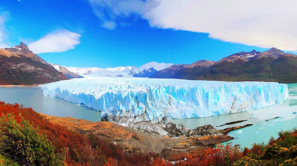 Amazing Perito Moreno Glacier Argentina wallpaper,mountains HD wallpaper,glacier HD wallpaper,bushes HD wallpaper,clouds HD wallpaper,nature & landscapes HD wallpaper,1920x1080 wallpaper