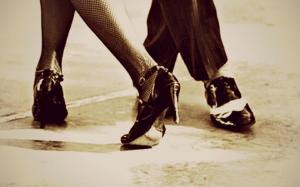 Tango Man Black Shoe Stiletto Woman Legs Hd wallpaper thumb