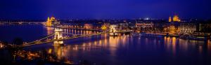 Danube River, Szechenyi Chain Bridge, night, lights, Budapest, Hungary wallpaper thumb