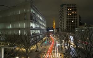 Tower Tokyo Buildings Night Timelapse Street HD wallpaper thumb