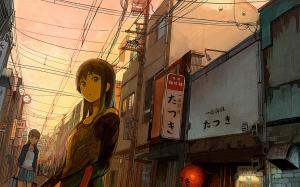 Anime cityscape wallpaper thumb