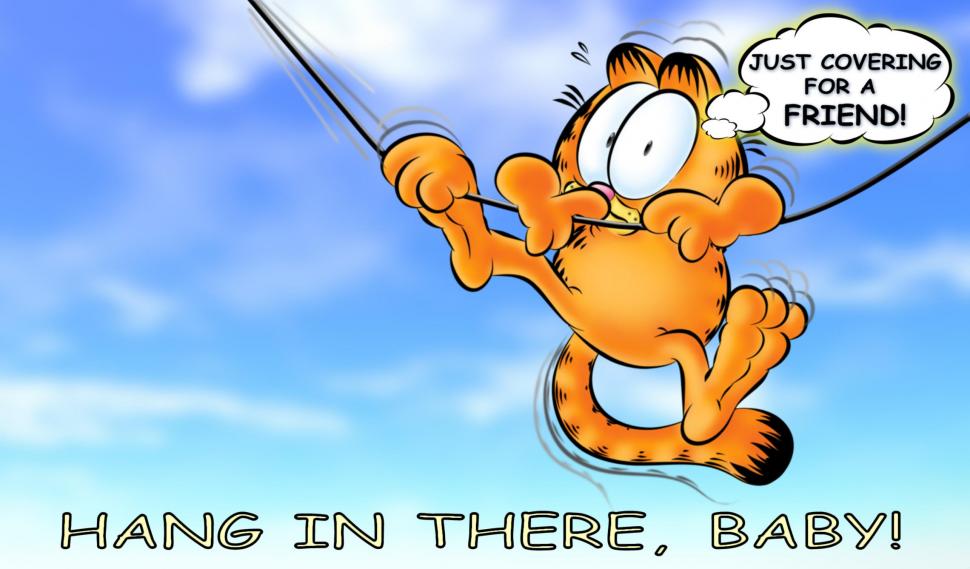 Hang In There Baby! wallpaper,comic HD wallpaper,cartoon HD wallpaper,garfield HD wallpaper,funny HD wallpaper,3d & abstract HD wallpaper,2280x1338 wallpaper