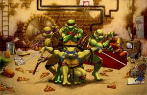 Cartoons, Ninja Turtles, Fighter, Swords, Nunchakus, Warriors wallpaper thumb