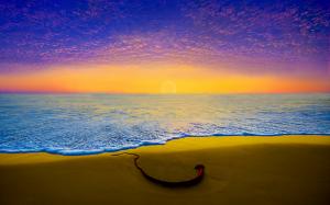 Beach Sunset Ocean HD wallpaper thumb