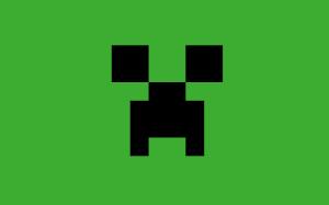Minecraft Creeper, Video Games, Black, Green Background wallpaper thumb