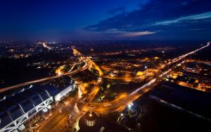 Berlin, Germany, city night, lights, traffic, road wallpaper thumb