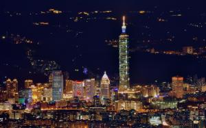 Taipei, night city, skyscrapers, illumination wallpaper thumb