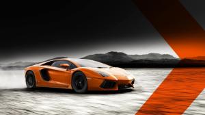 Lamborghini Aventador LP700-4 orange color supercar wallpaper thumb