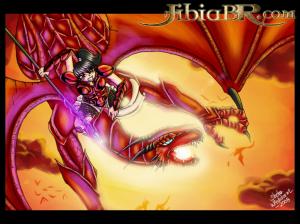 Tibia, PC Gaming, RPG, Dragon, Warrior, Women wallpaper thumb