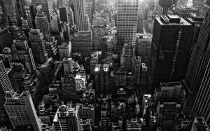 Cityscapes Buildings New York City Monochrome Greyscale Free Download wallpaper thumb