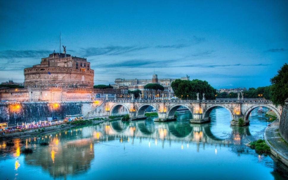 Rome, Italy Tiber River and Castel Sant'Angelo wallpaper,Rome HD wallpaper,Italy HD wallpaper,River HD wallpaper,2560x1600 wallpaper
