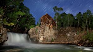 Starry Night Over Waterfall Mill wallpaper thumb