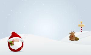 santa claus, gifts, reindeer, pointer, snow wallpaper thumb