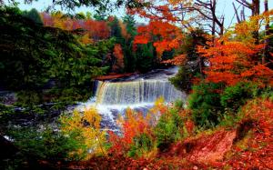 Autumn waterfall wallpaper thumb