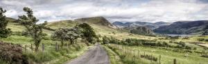 Road, trees, mountains, Lake District National Park, Cumbria, UK wallpaper thumb