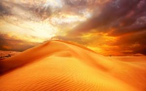 Sunrise Sand Landscape Clouds Nature Desert Sky Dune HD Free wallpaper thumb