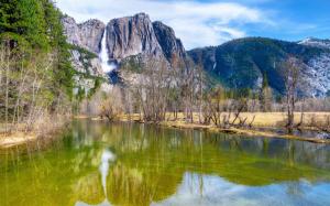 Yosemite National Park, Sierra Nevada, river, mountains, trees, waterfall wallpaper thumb