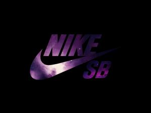 Nike, Logo, Purple, Black Background wallpaper thumb