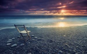 Empty Chair On A Beach wallpaper thumb